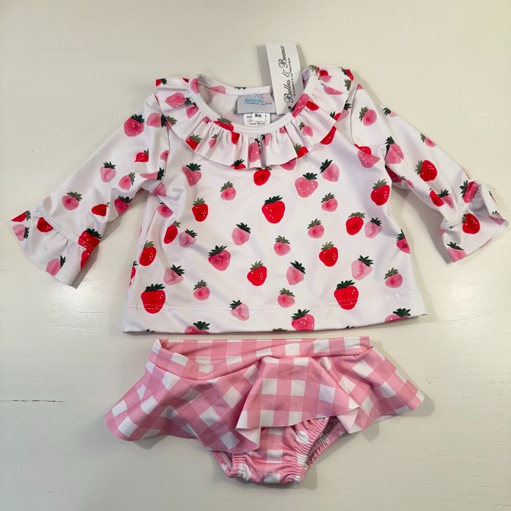 NWT James & Lottie Strawberries Swimsuit 9M